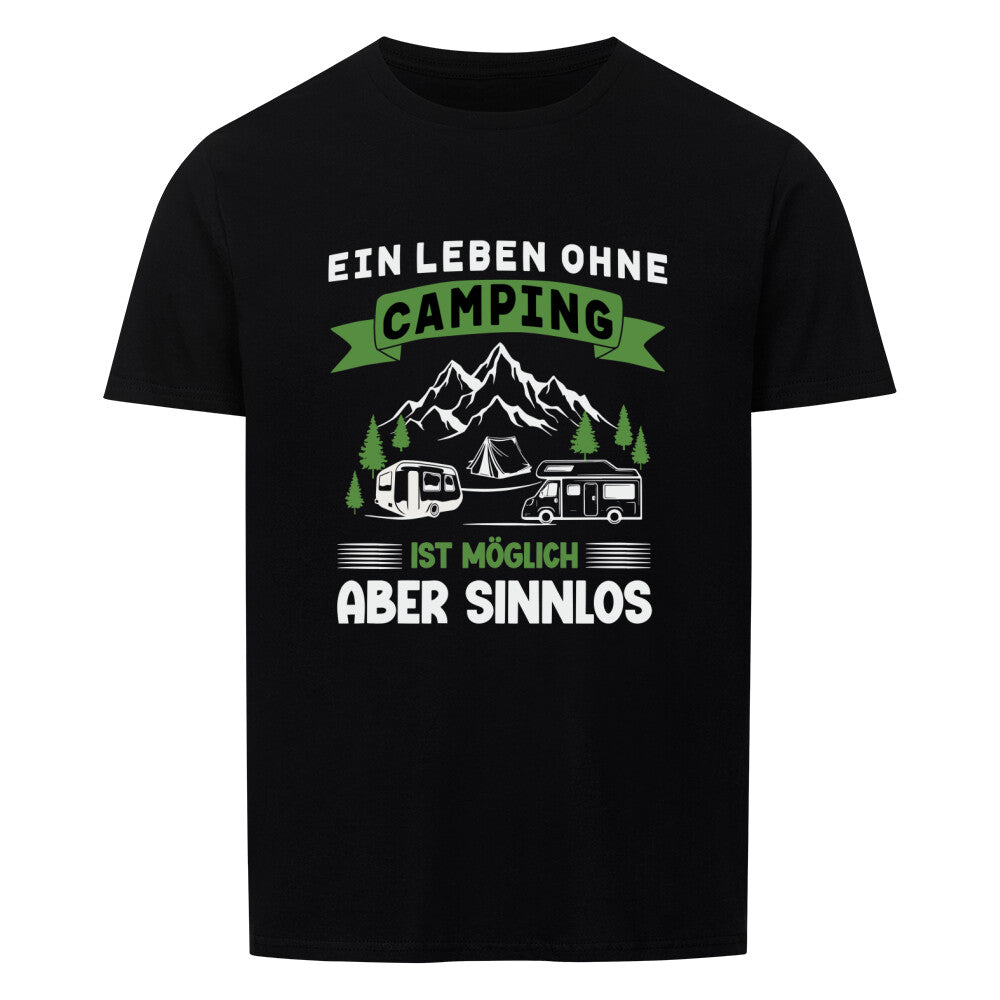 campingtshirt mit motiv und spruch für camper schwarz