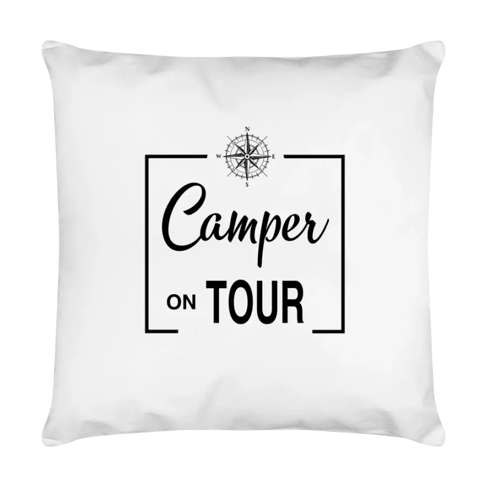 Kissen Wanderer oder Campingpaar mit Spruch personalisierbar (Vorder und Rückseite bedruckt)
