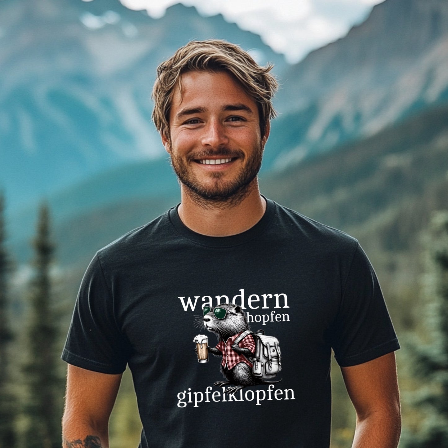 Wandern Hopfen Gipfelklopfen Wander-/ Sport Funktions- T-Shirt
