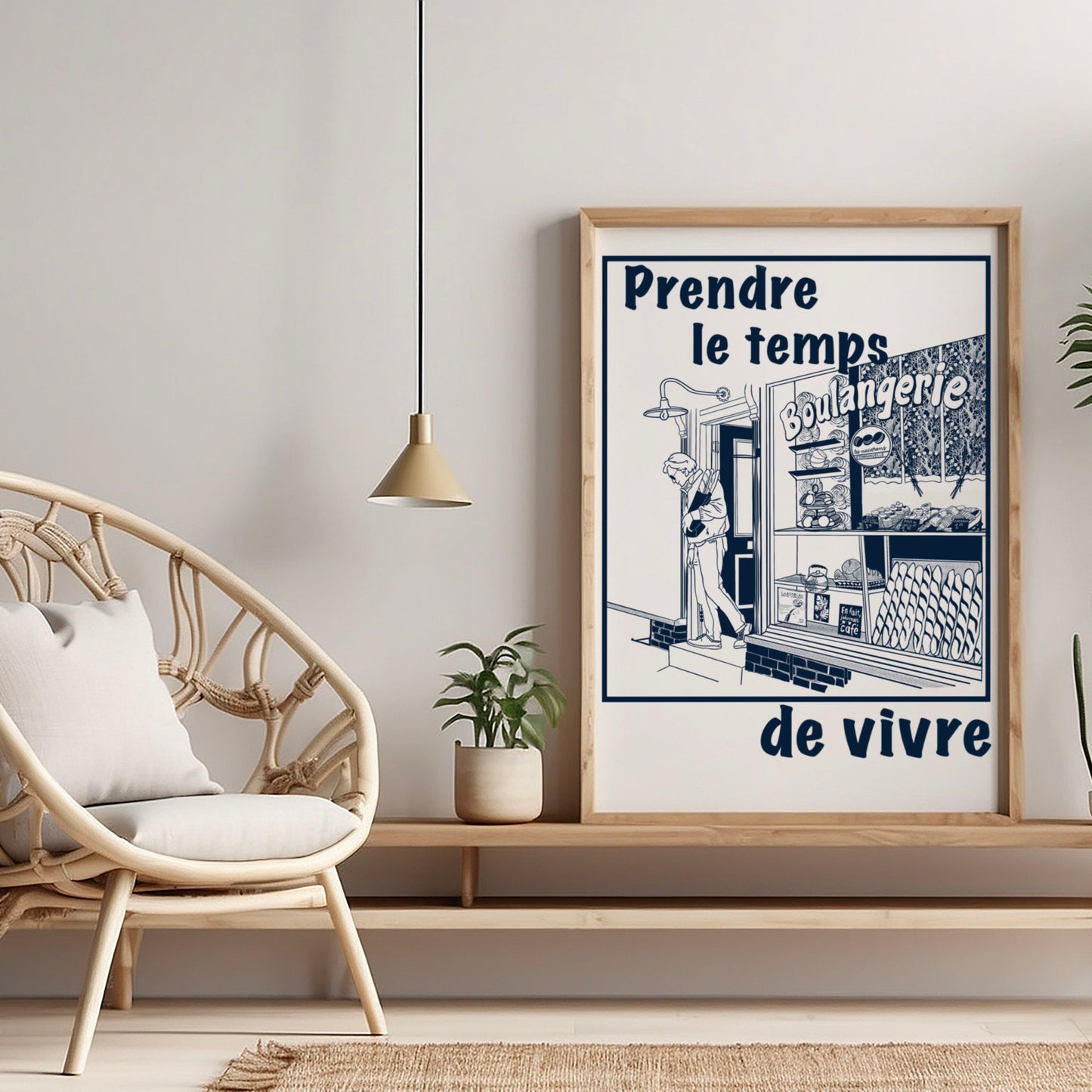 Poster „Prendre le temps de vivre“3:4 dkl-blau