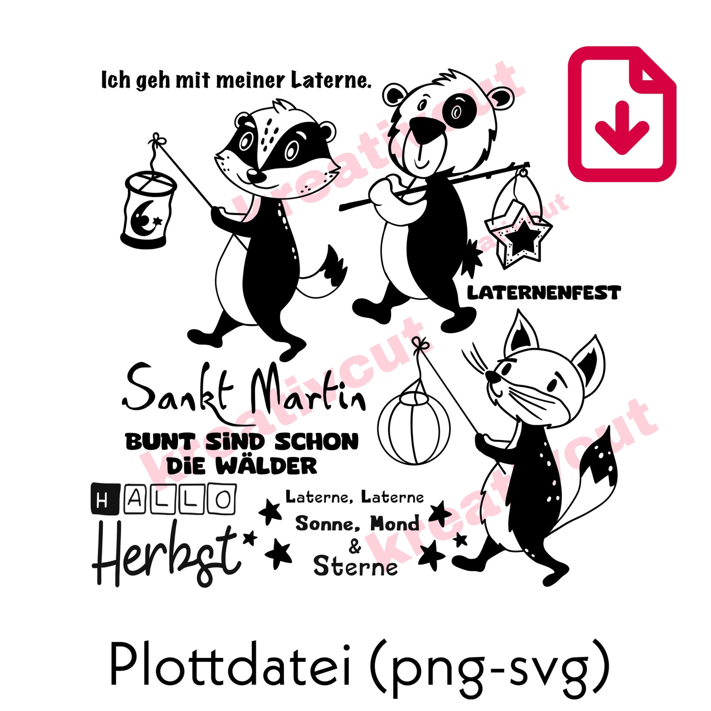 Plottdatei Waldfreunde Laternenwanderung Bundle