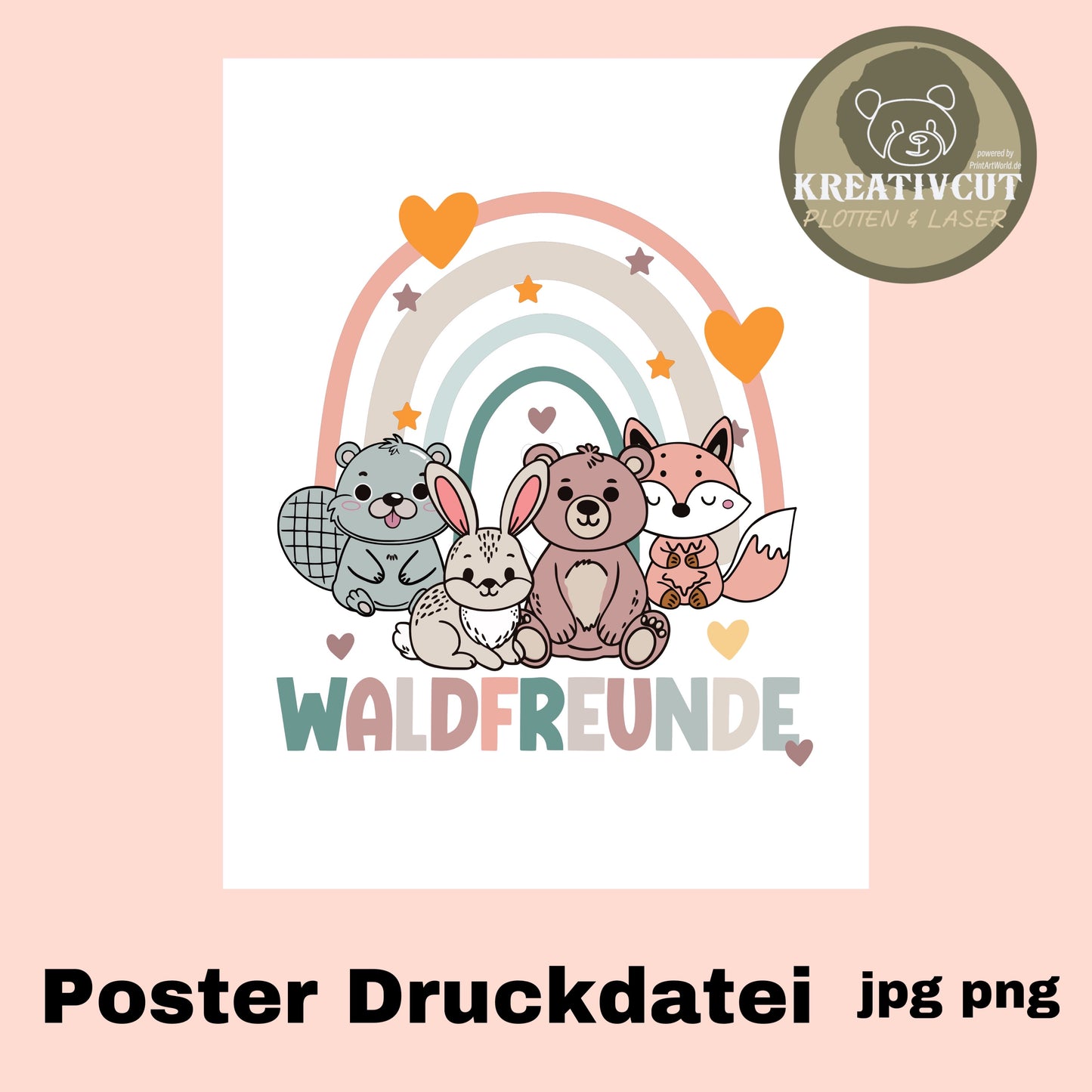 Posterdruck Waldfreunde A3 und A4 jpg png 3500x4500px 300dpi
