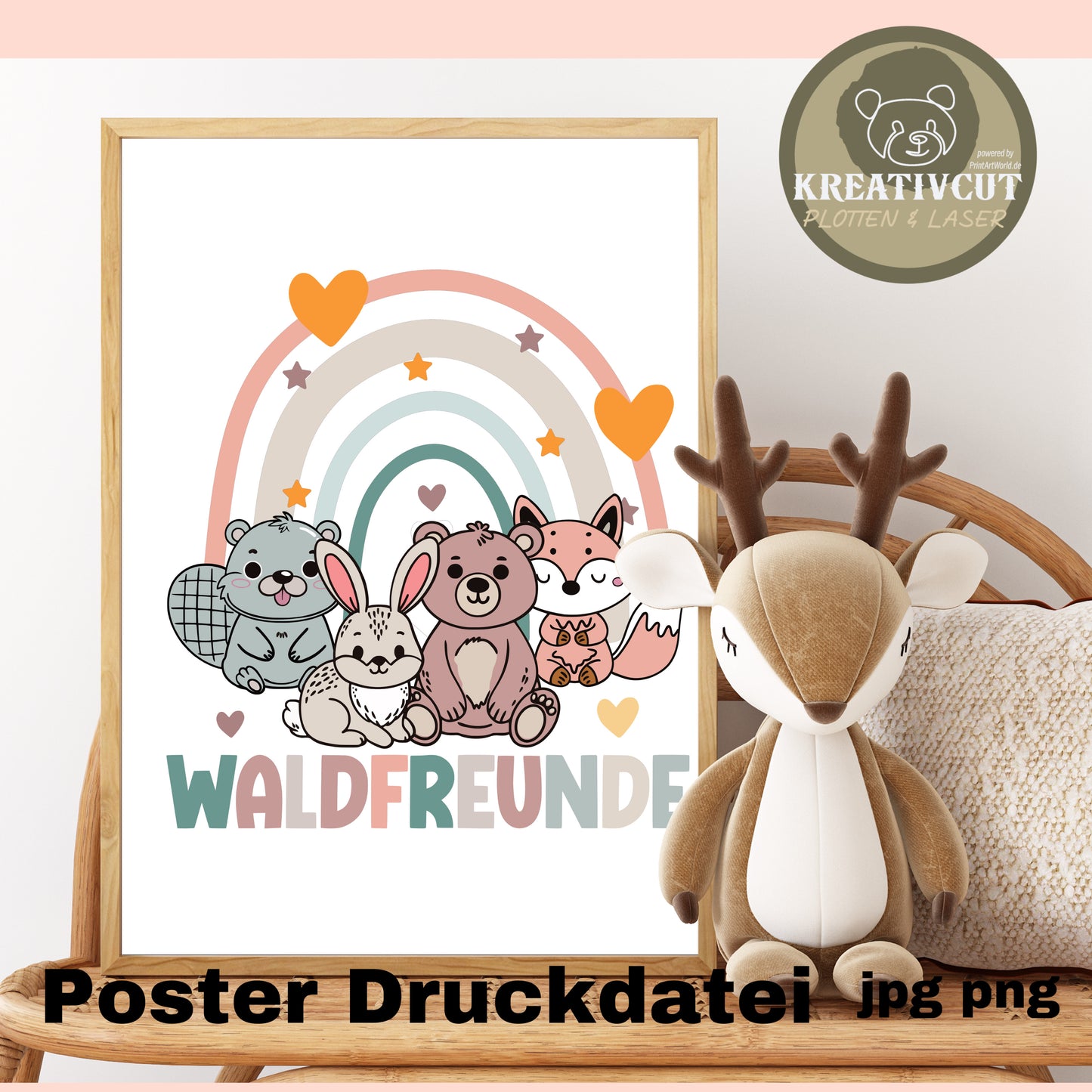 Posterdruck Waldfreunde A3 und A4 jpg png 3500x4500px 300dpi
