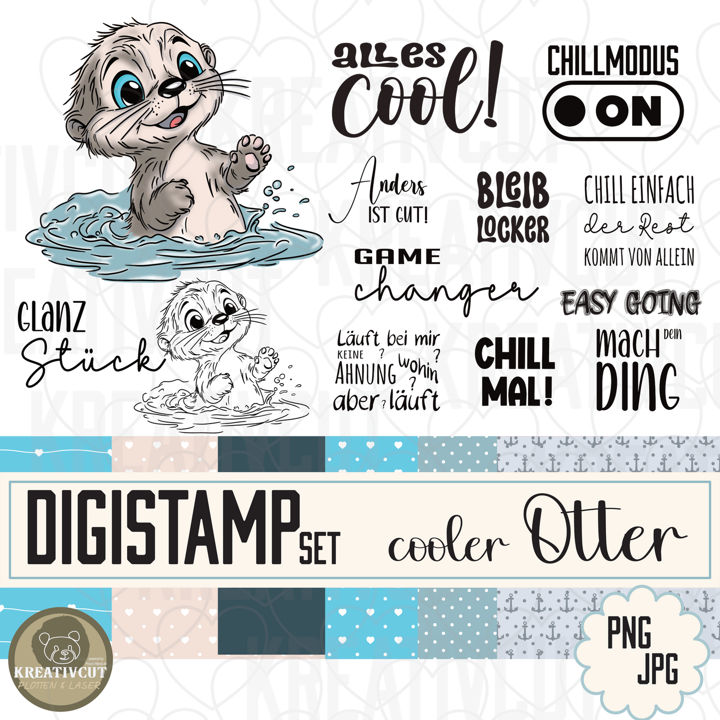 Digistamp Set cooler Otter