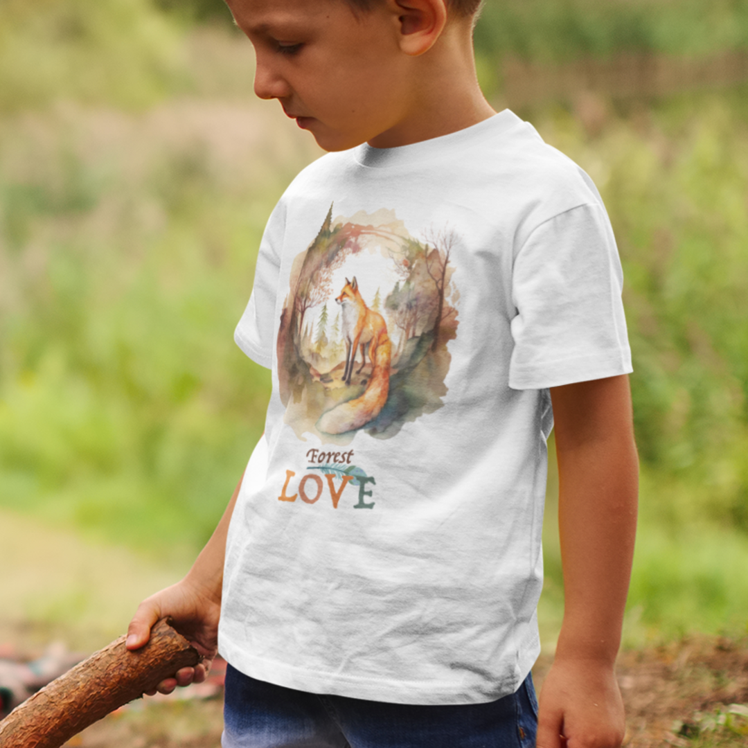 Forest Love Fox Premium Organic Shirt Kinder