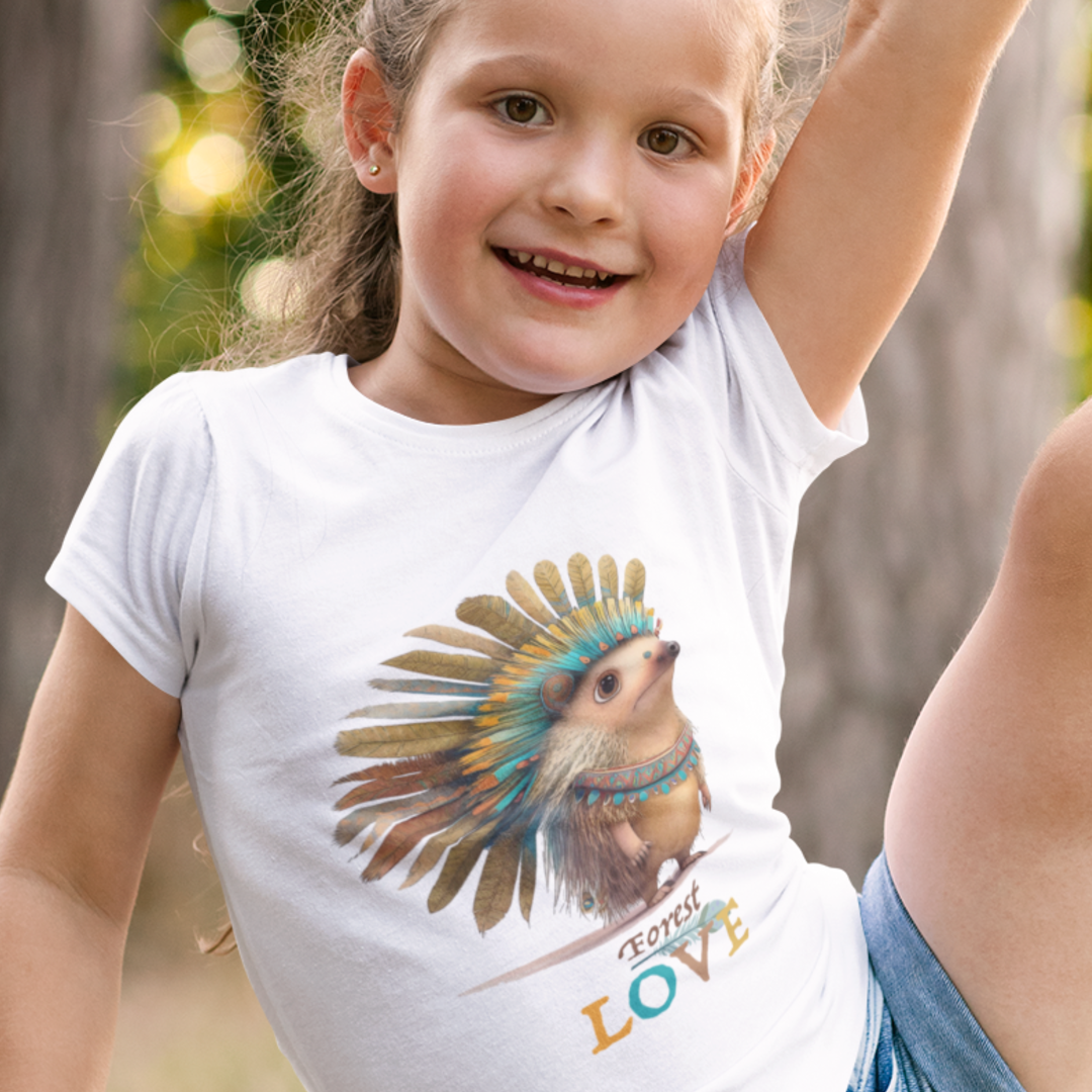 Forest Love Hedgehog Premium Organic Shirt Kinder