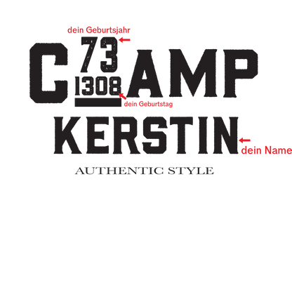 CAMP Authentic Style - Dein Name Campingtshirt personalisierbar Shirt Unisex