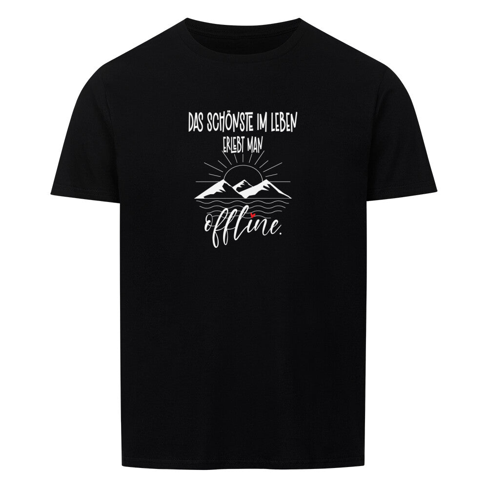 schwarzes Campingtshirt mit Bergemotiv Momente 