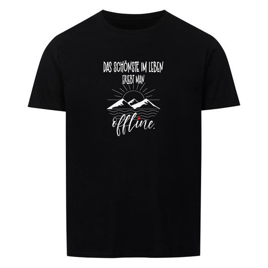 schwarzes Campingtshirt mit Bergemotiv Momente 