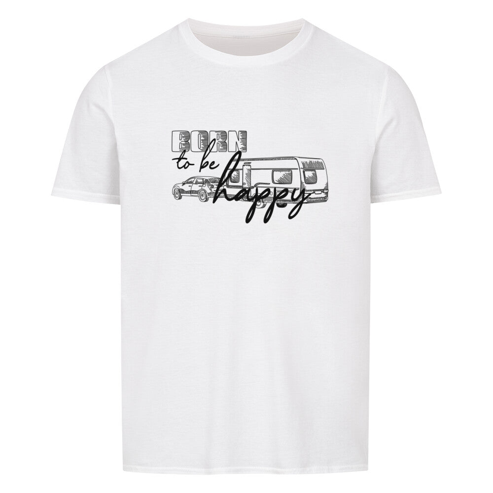 campingtshirt mit motiv born to be happy wohnwagen