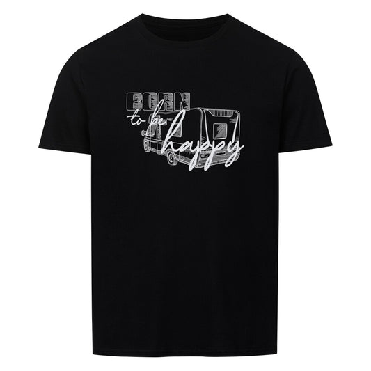 campingtshirt mit motiv born to be happy wohnmobil schwarz