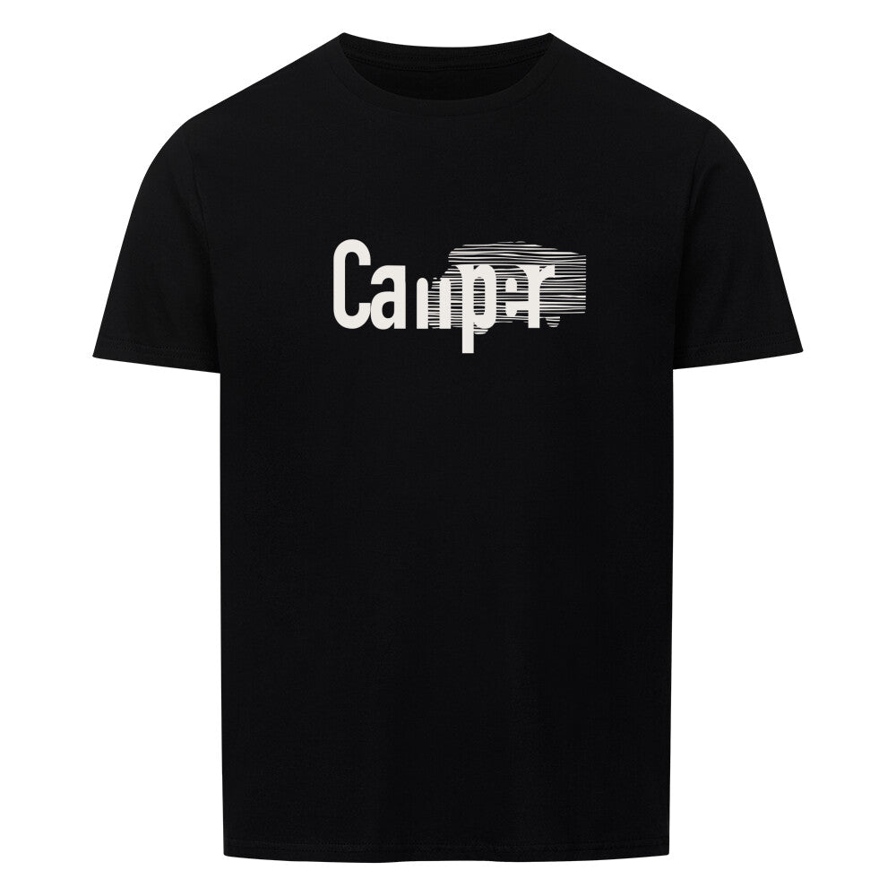 camper wohnmobil tshirt mit modernem schriftzug