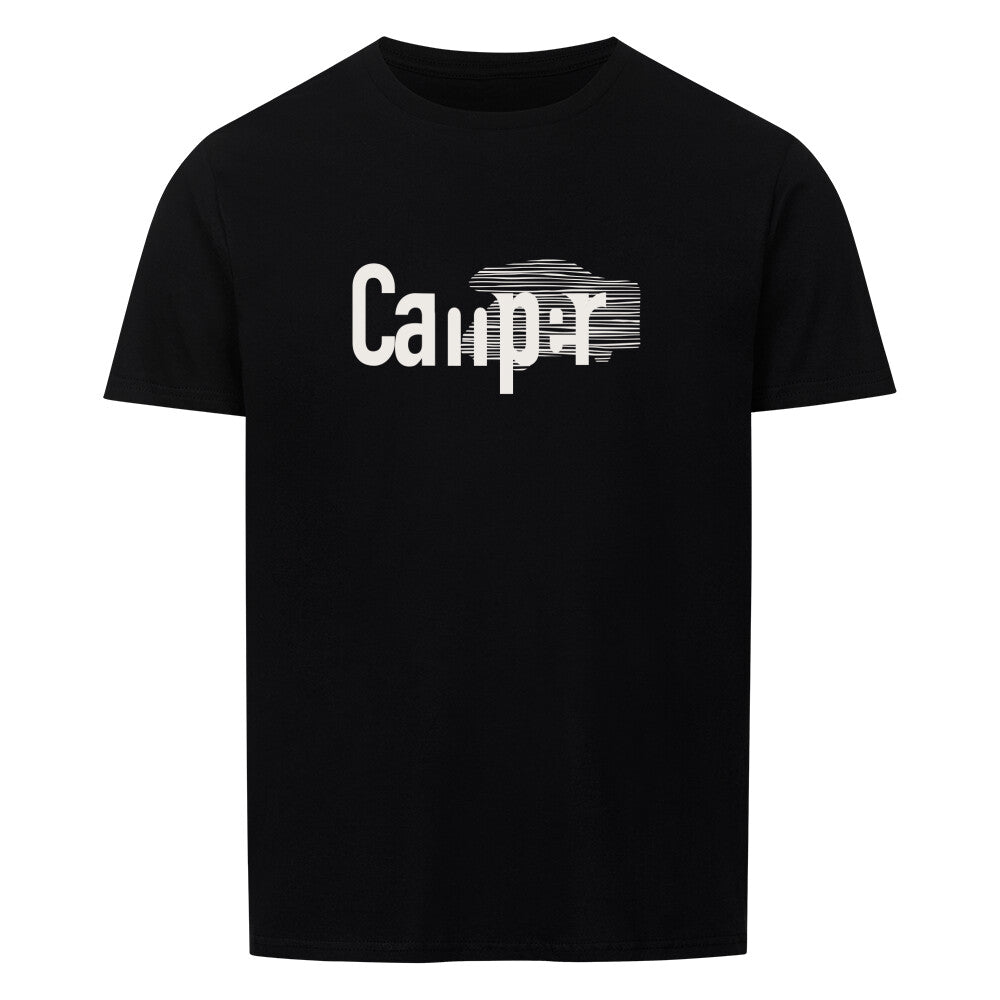 camper wohnmobil tshirt mit modernem schriftzug