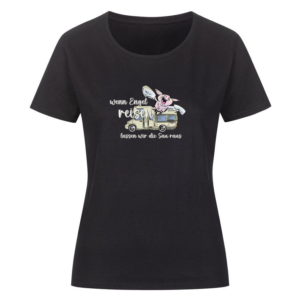 campingtshirt. Unser Motiv “Wenn Engel reisen, lassen wir die Sau raus” ist eine humorvolle Hommage an all die unvergesslichen Momente beim Camping und auf Reisen. Mit einem charmanten Design und einem augenzwinkernden Spruch lädt dieses Motiv dazu ein, die Alltagssorgen hinter sich zu lassen und das Leben in vollen Zügen zu genießen.