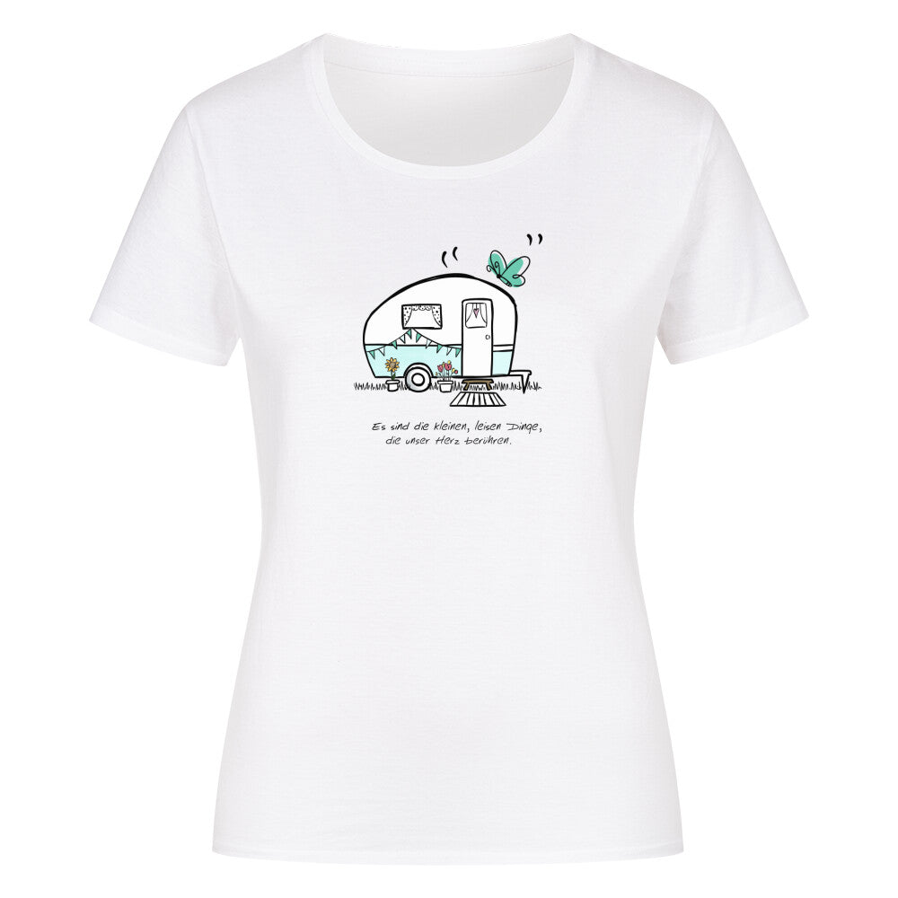 campingtshirt.  die Magie der kleinen Momente mit unserem einzigartigen Motiv: "Die kleinen leisen Dinge, die unser Herz berühren." Tauche ein in eine Welt voller Zartheit und Emotionen, eingefangen in diesem bezaubernden Kunstwerk. Lass dich von der Schönheit der Unscheinbarkeit inspirieren und erinnere dich daran, dass es oft die kleinen Gesten sind, die die größten Freuden bringen. Perfekt für jedes Zuhause oder als Geschenk für einen besonderen Menschen, der die Schönheit im Alltäglichen schätzt.
