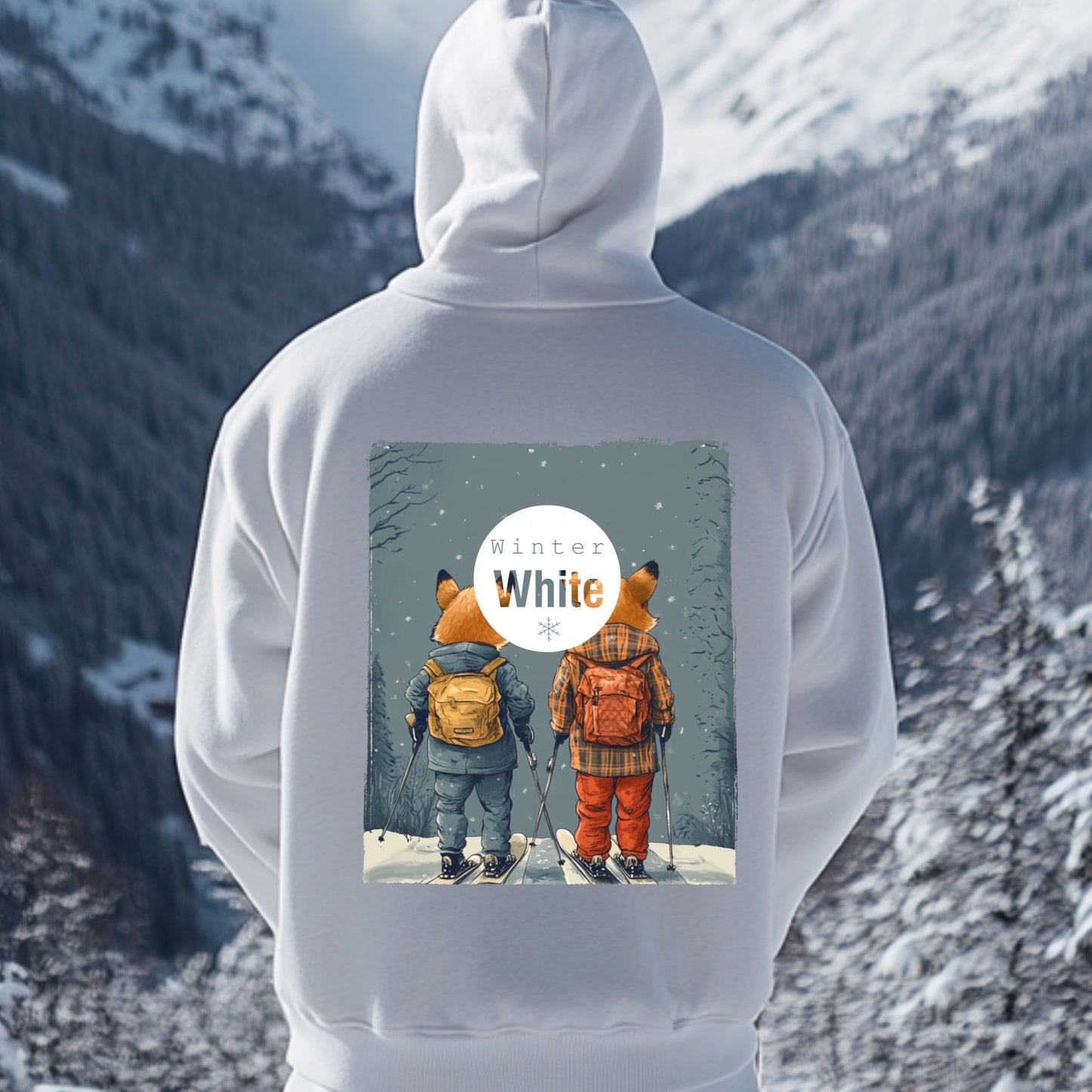 Winter White Premium Hoodie Backprint