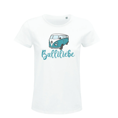 Resteecke Damenshirt Bulliliebe weiss  Gr. S