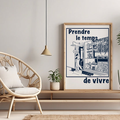 Poster „Prendre le temps de vivre“3:4 dkl-blau