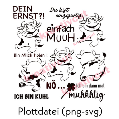 Lustige Kühe & Sprüche Plottdateien Bundle