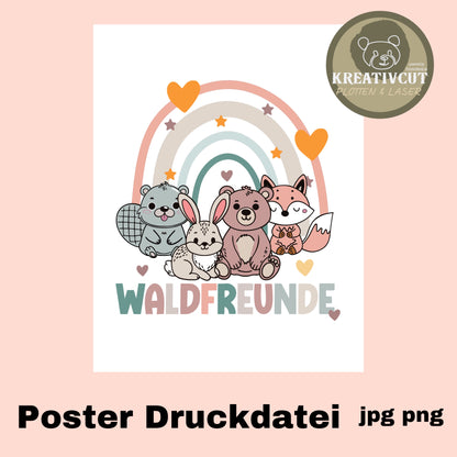 Posterdruck Waldfreunde A3 und A4 jpg png 3500x4500px 300dpi