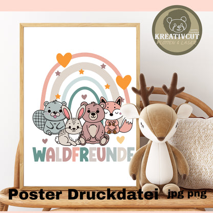 Posterdruck Waldfreunde A3 und A4 jpg png 3500x4500px 300dpi