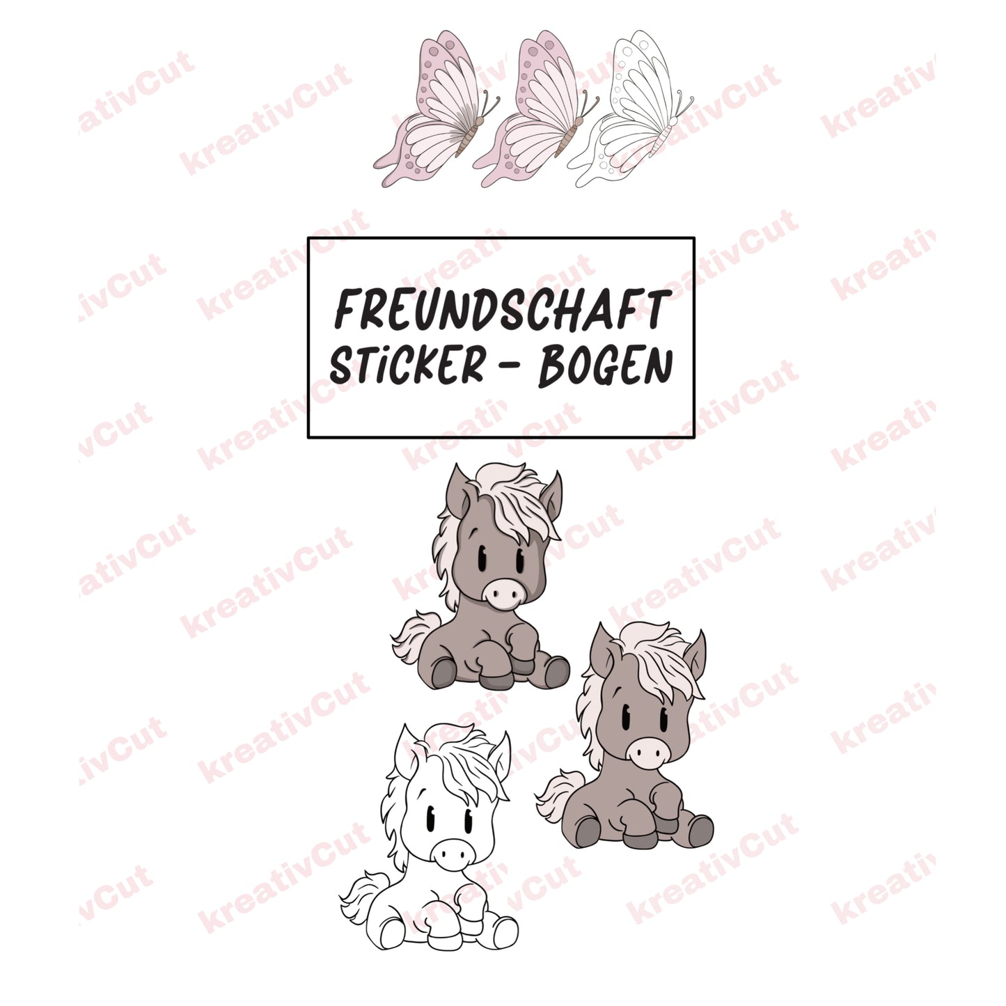 Stickerbogen Freundschaft png svg pdf