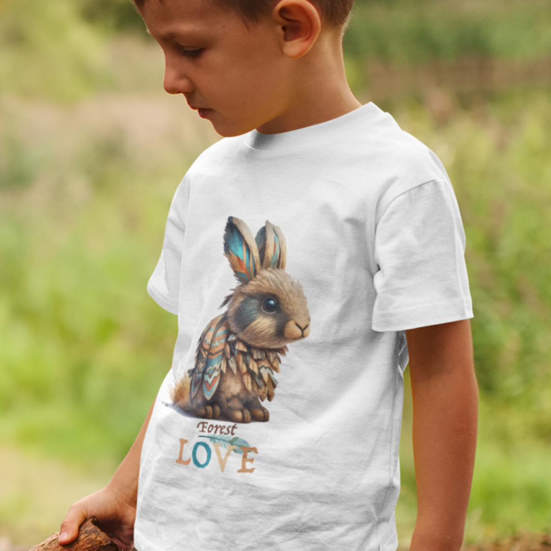 Forest Love Rabbit Premium Organic Shirt Kinder